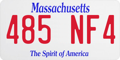 MA license plate 485NF4