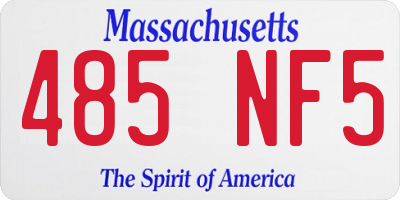 MA license plate 485NF5