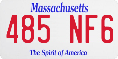MA license plate 485NF6