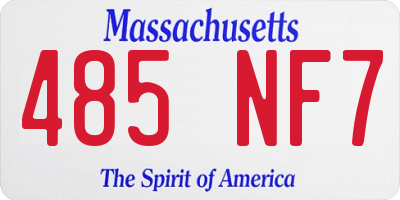 MA license plate 485NF7