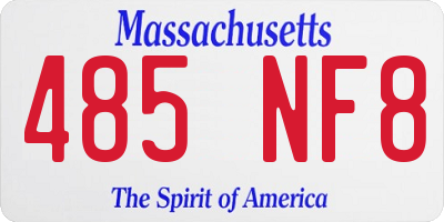 MA license plate 485NF8