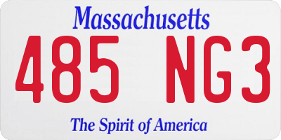 MA license plate 485NG3