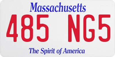 MA license plate 485NG5