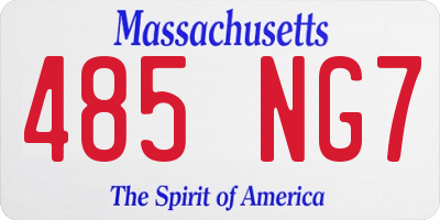 MA license plate 485NG7