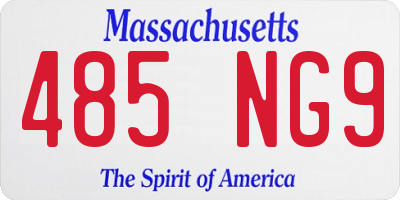 MA license plate 485NG9