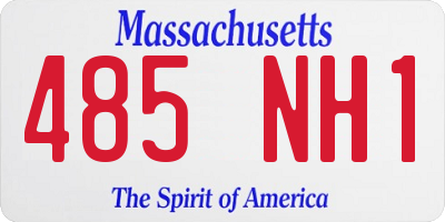MA license plate 485NH1