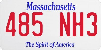 MA license plate 485NH3