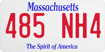 MA license plate 485NH4