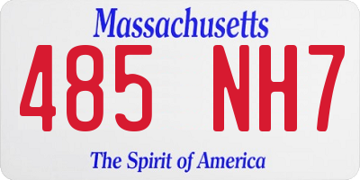MA license plate 485NH7