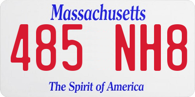 MA license plate 485NH8