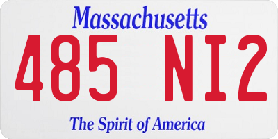 MA license plate 485NI2