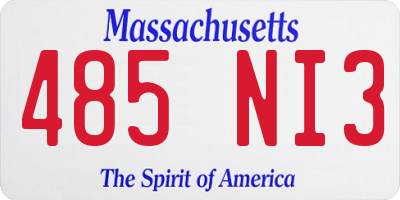 MA license plate 485NI3