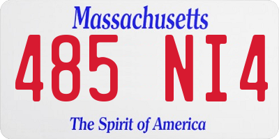 MA license plate 485NI4