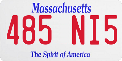 MA license plate 485NI5