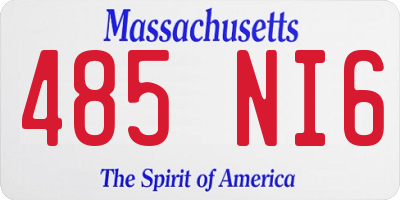 MA license plate 485NI6