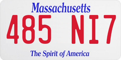MA license plate 485NI7