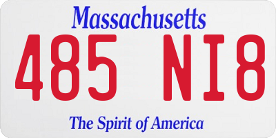 MA license plate 485NI8