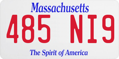 MA license plate 485NI9