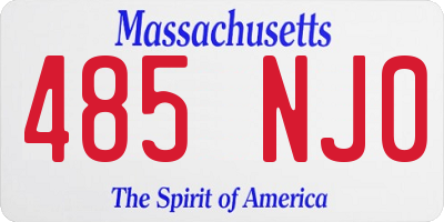 MA license plate 485NJ0