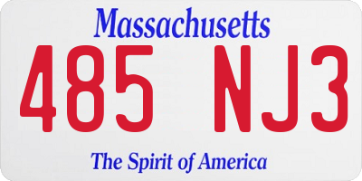 MA license plate 485NJ3