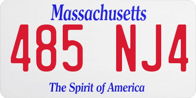 MA license plate 485NJ4