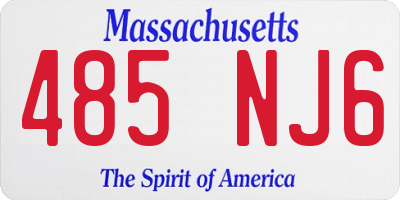 MA license plate 485NJ6