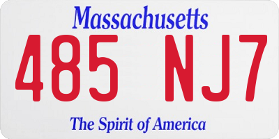 MA license plate 485NJ7