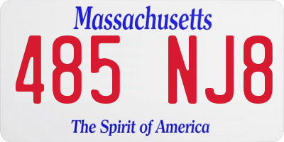 MA license plate 485NJ8