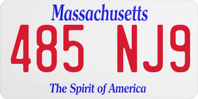MA license plate 485NJ9