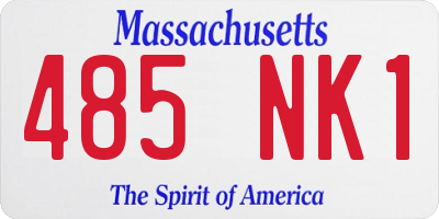 MA license plate 485NK1