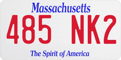 MA license plate 485NK2