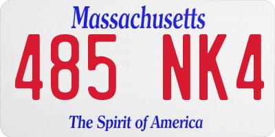 MA license plate 485NK4