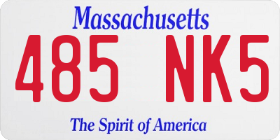 MA license plate 485NK5