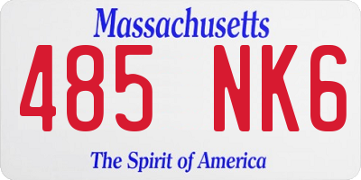 MA license plate 485NK6