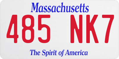 MA license plate 485NK7
