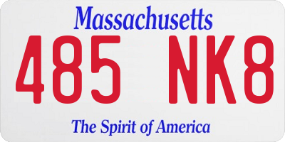 MA license plate 485NK8