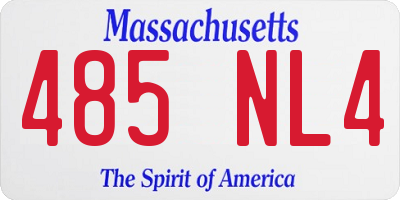 MA license plate 485NL4