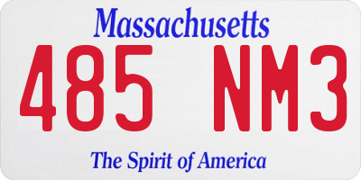 MA license plate 485NM3