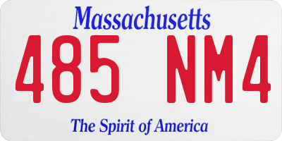 MA license plate 485NM4