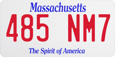 MA license plate 485NM7