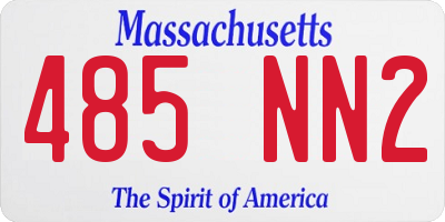 MA license plate 485NN2