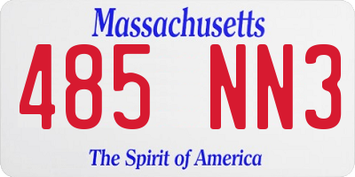 MA license plate 485NN3