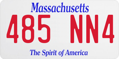 MA license plate 485NN4