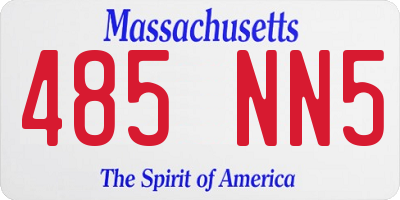 MA license plate 485NN5