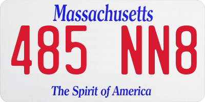 MA license plate 485NN8