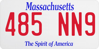 MA license plate 485NN9