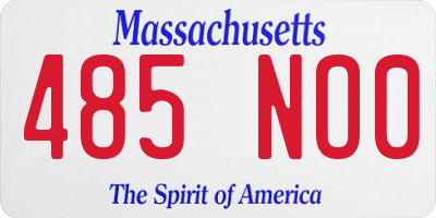 MA license plate 485NO0