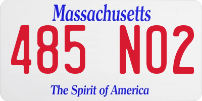 MA license plate 485NO2