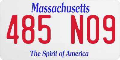MA license plate 485NO9