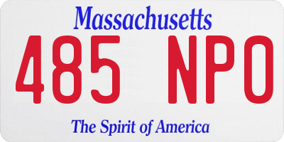 MA license plate 485NP0